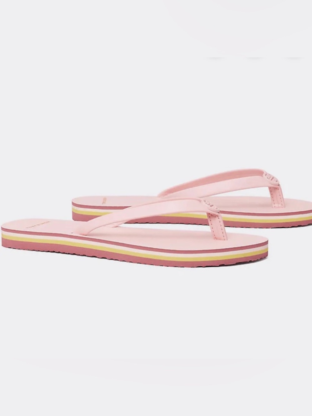 Tory Burch Mini Minnie Logo Flip Flops - Porcelain Pink Size 6
